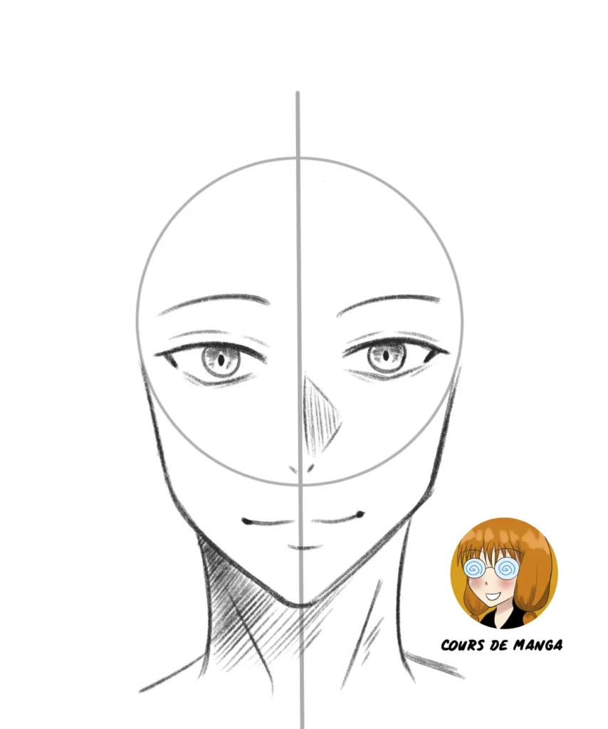 la seconde étape dans la création de personnage manga, image illustré du chara design pour le tuto sur Cours de Manga